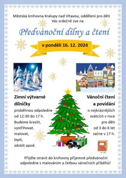 Předvánoční výtvarné dílničky a čtení