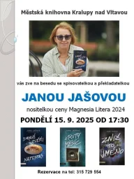 Beseda se spisovatelkou Janou Jašovou